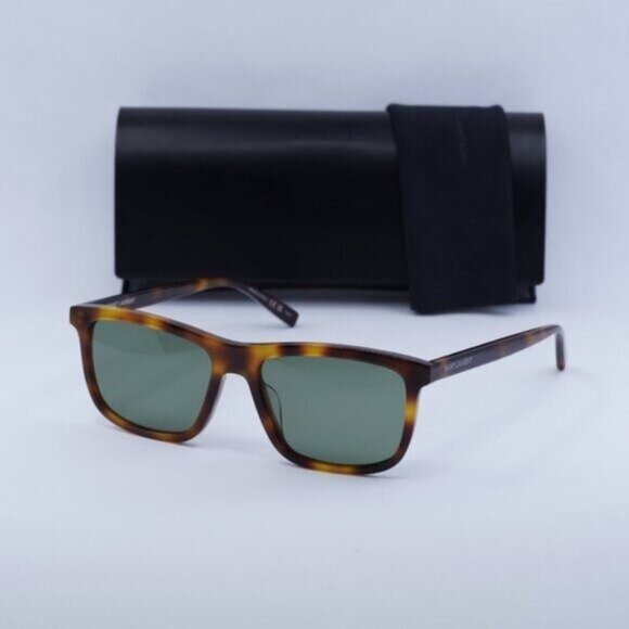 Final Price! Saint Laurent SL501 003 Havana/Green Sunglasses - Picture 1 of 12